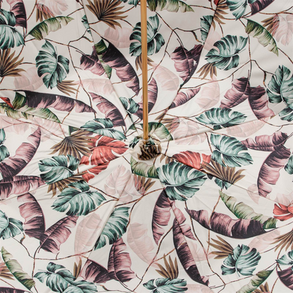 Leather Handle Tropical Bordeaux Umbrella – Handmade in Italy