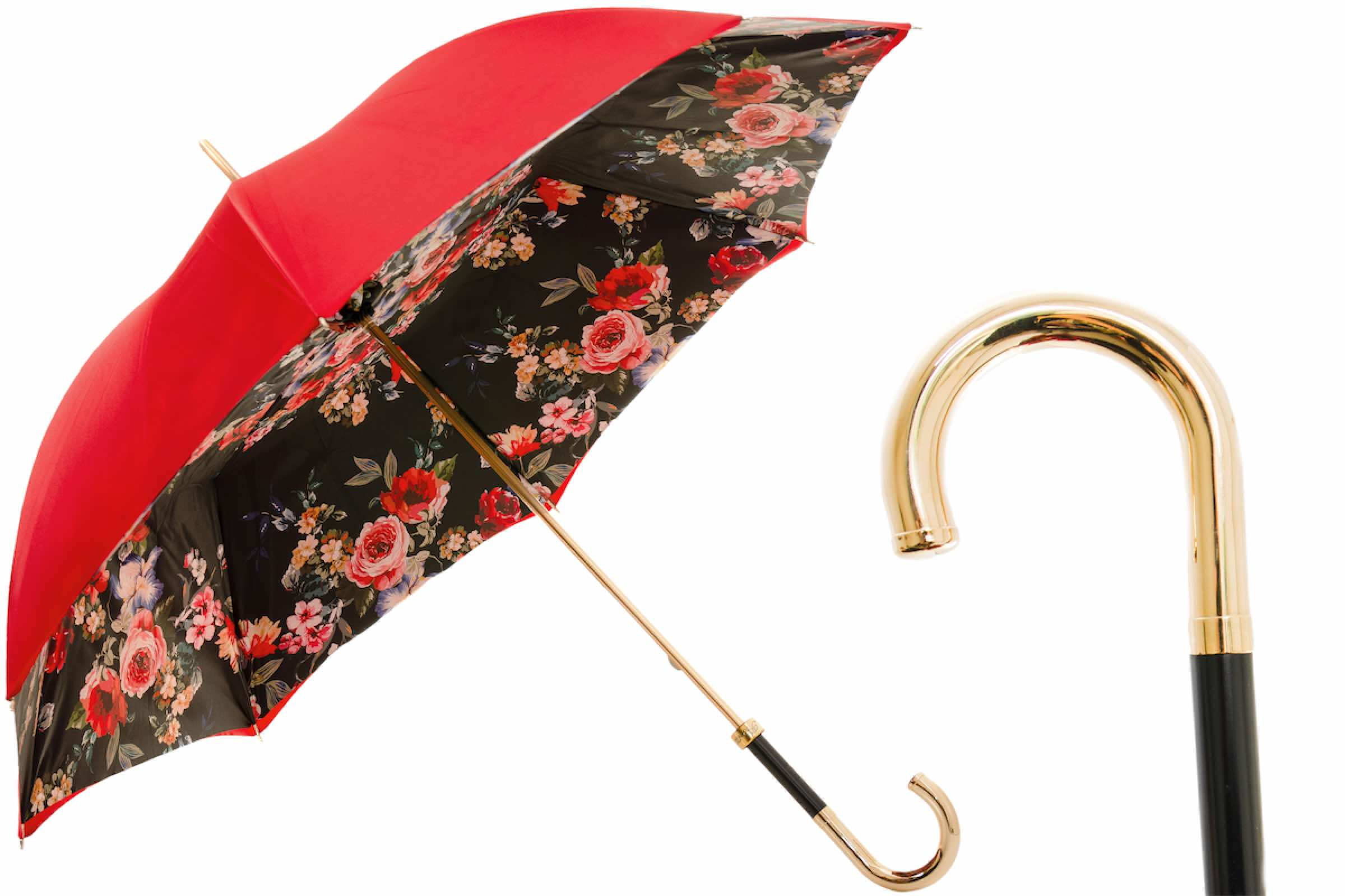 Designer Red Canopy Manual Opening Umbrella – Handmade in Italy