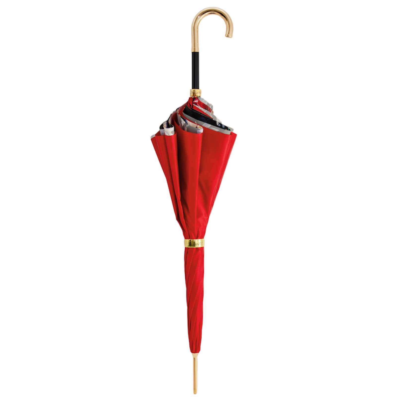 Designer Red Canopy Manual Opening Umbrella – Handmade in Italy