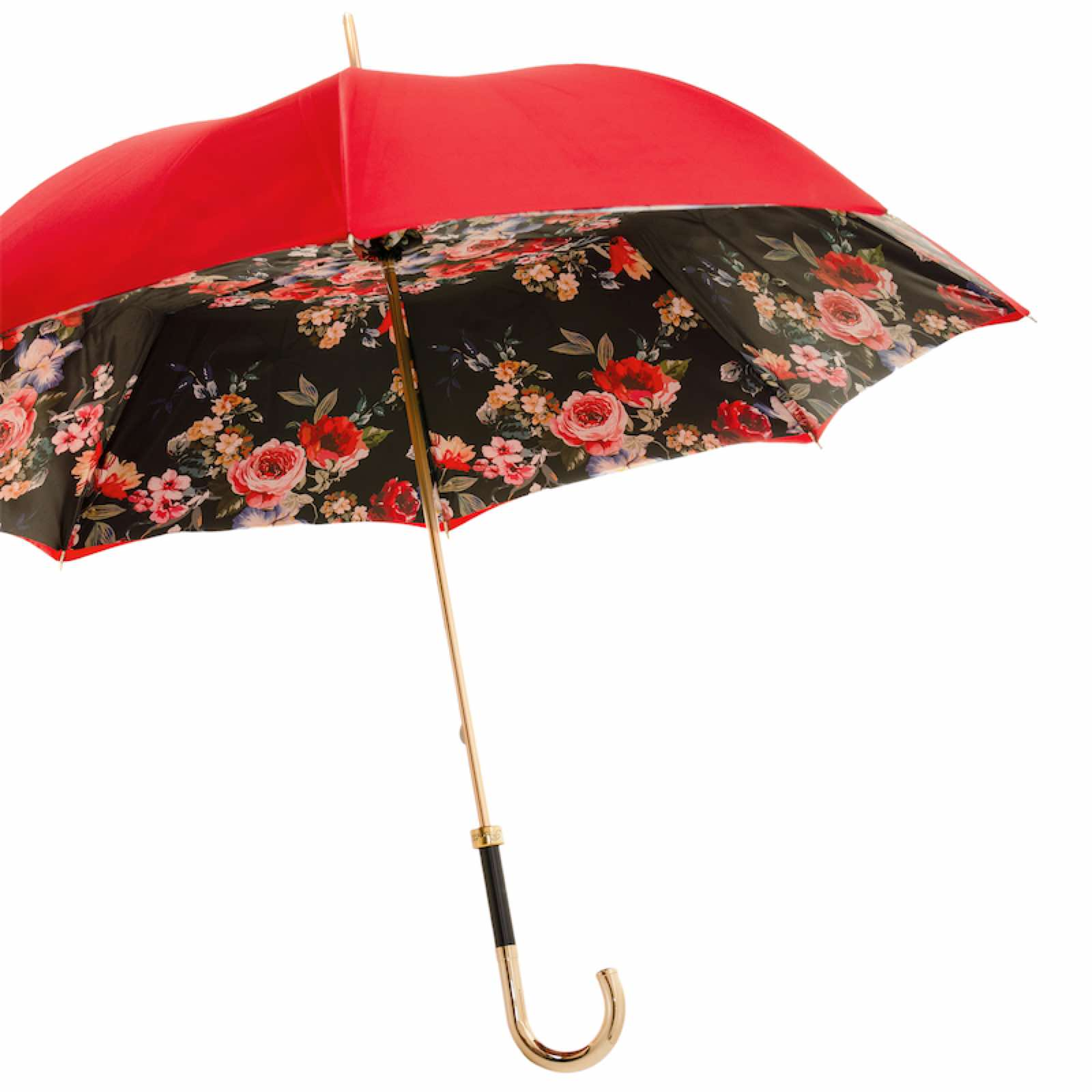 Designer Red Canopy Manual Opening Umbrella – Handmade in Italy