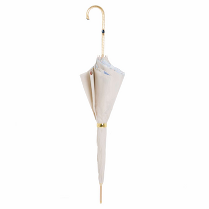 Brass Handle Ivory Umbrella Flowered – Manual Opening