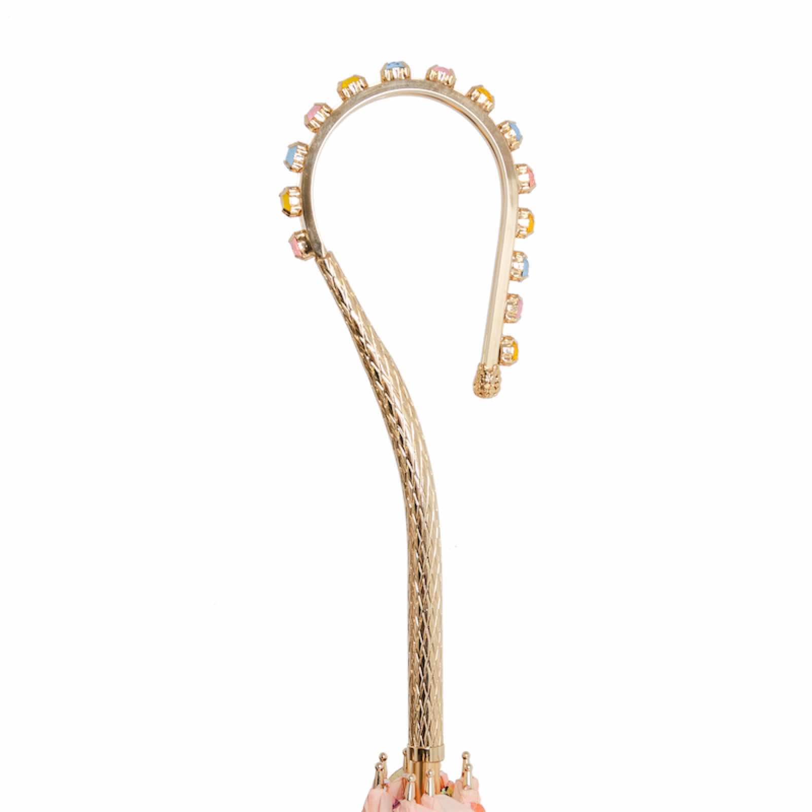 Designer Luxury Umbrella with Jeweled Handle – Handmade in Italy