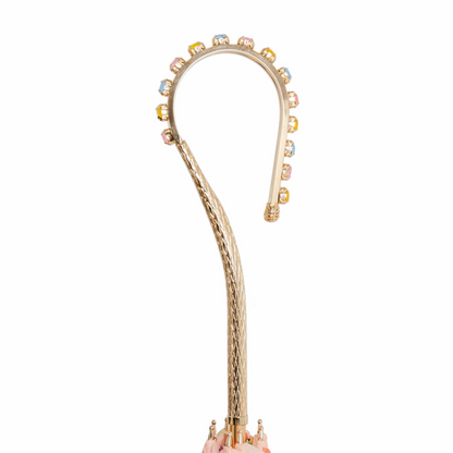 Designer Luxury Umbrella with Jeweled Handle – Handmade in Italy