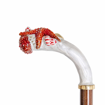 Luxury Starfish Enameled Brass Handle Umbrella – Handmade in Italy