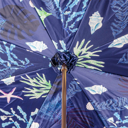 Blue Starfish Umbrella with Enameled Brass Handle – Handmade in Italy