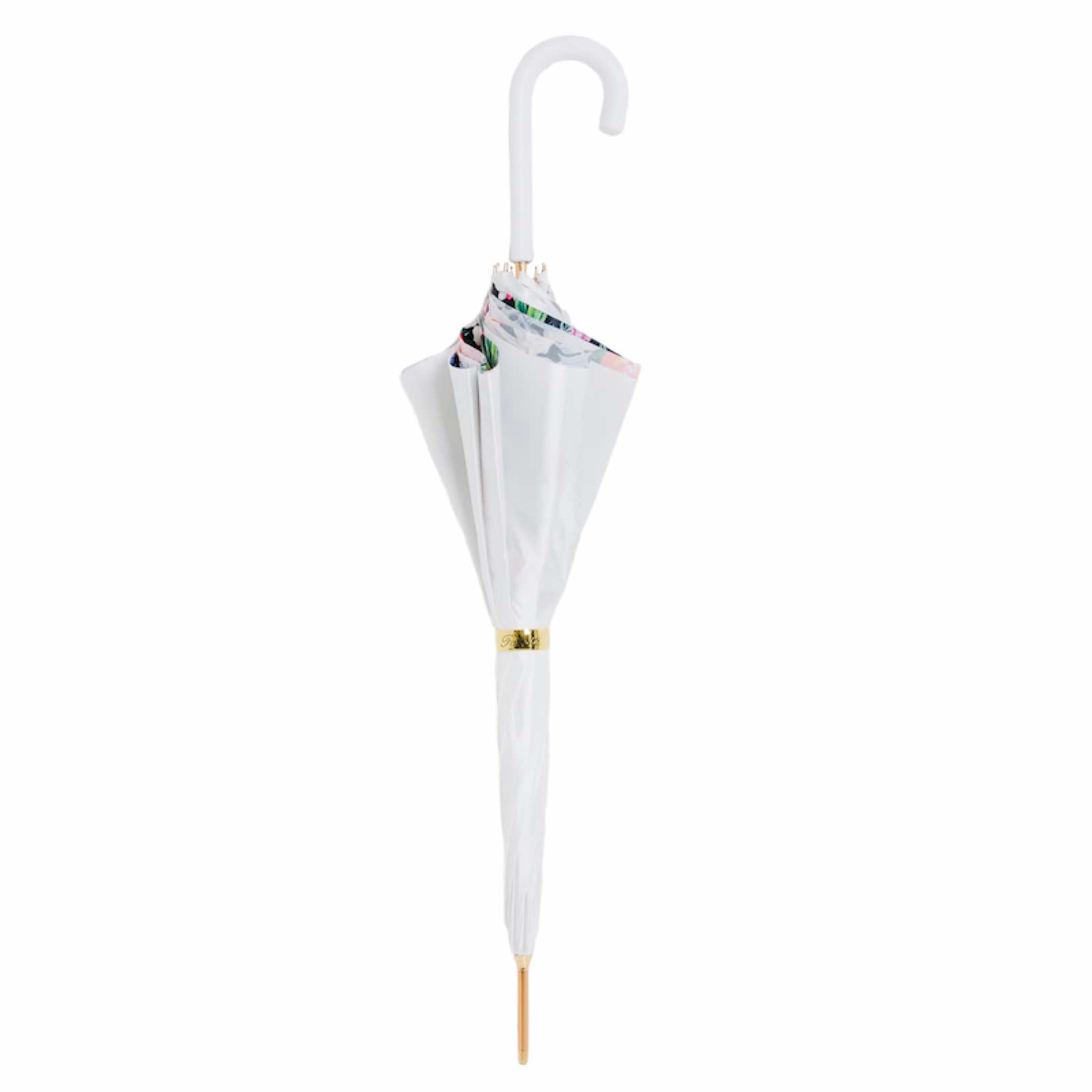 Flowered White Umbrella – Pure Elegance with Italian Craftsmanship