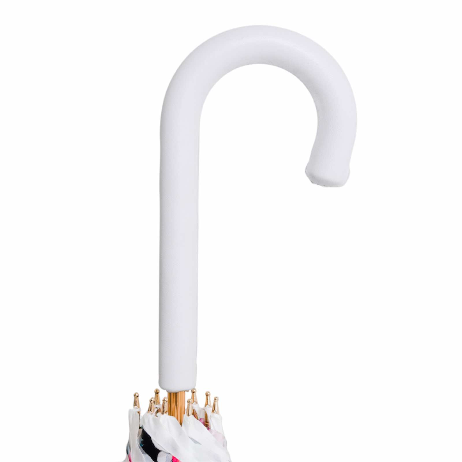 Flowered White Umbrella – Pure Elegance with Italian Craftsmanship