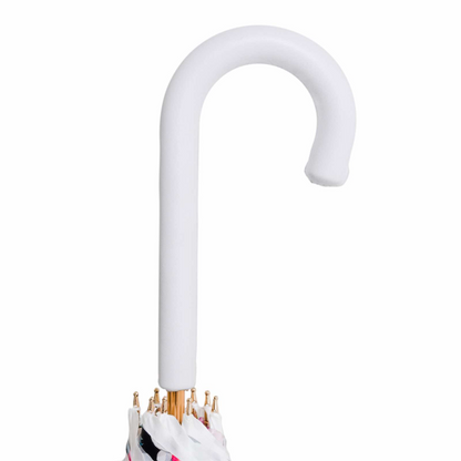Flowered White Umbrella – Pure Elegance with Italian Craftsmanship