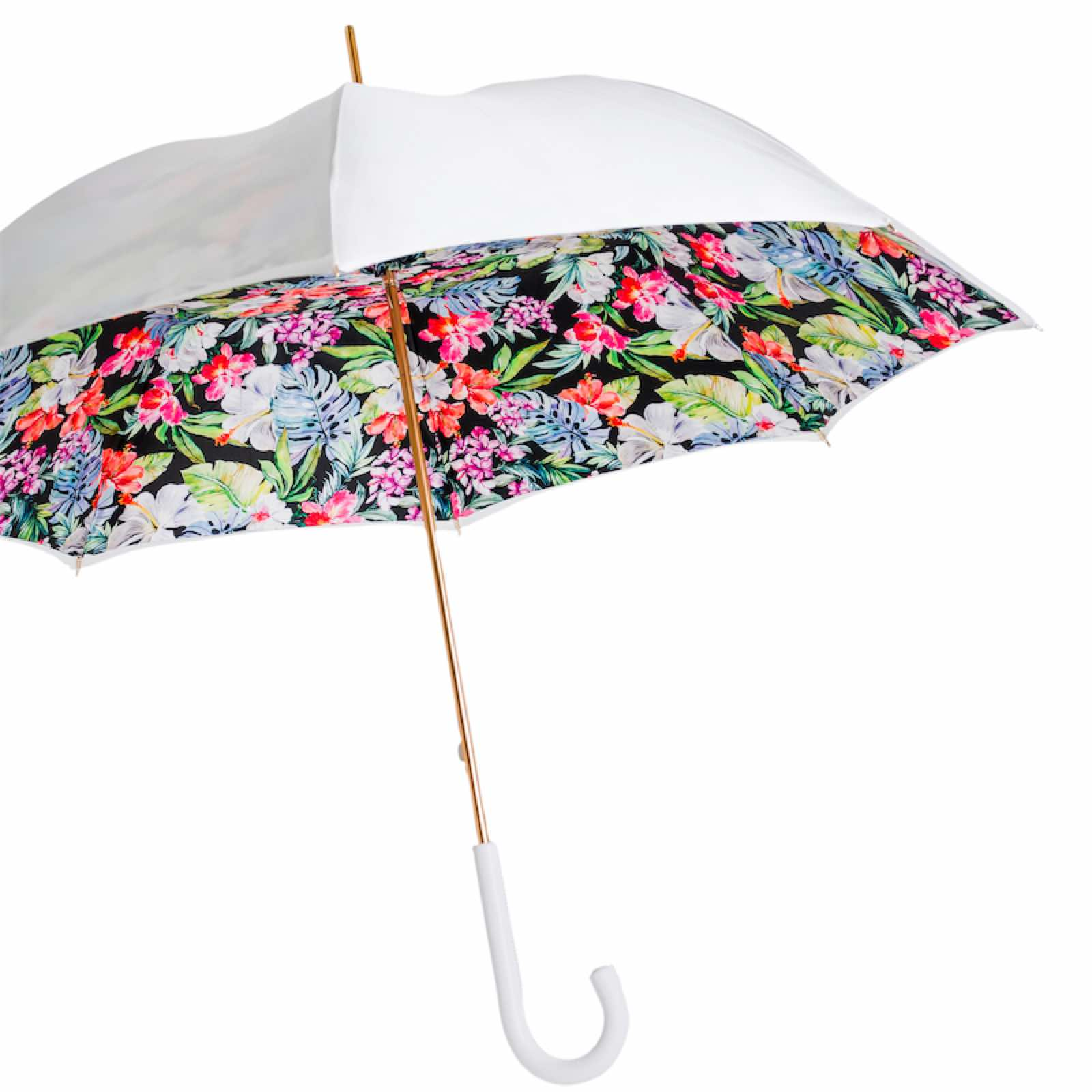 Flowered White Umbrella – Pure Elegance with Italian Craftsmanship