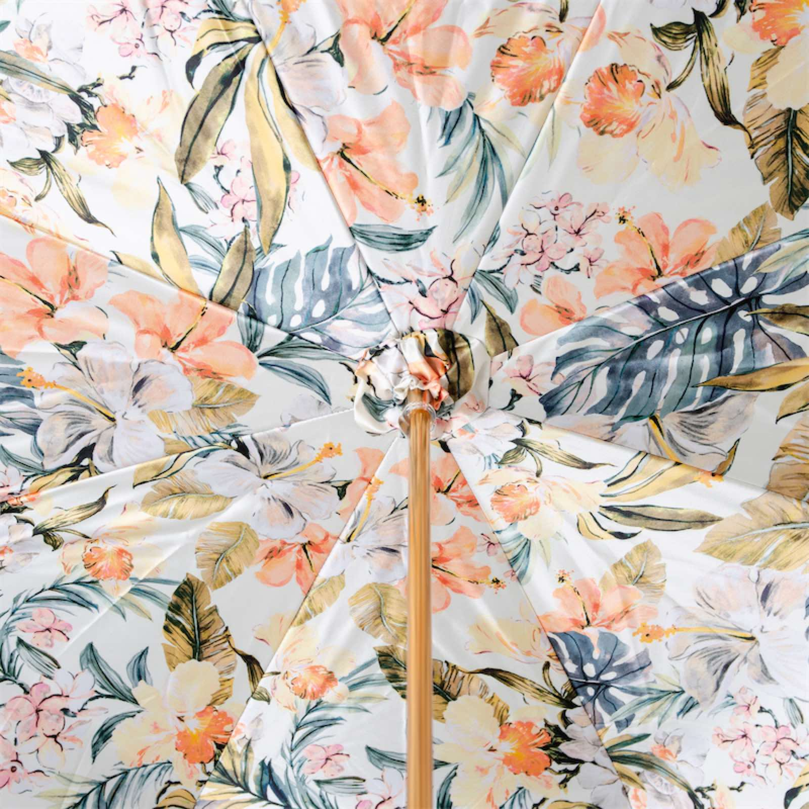 Grey Umbrella with Flowers on the Inside – Handmade in Italy