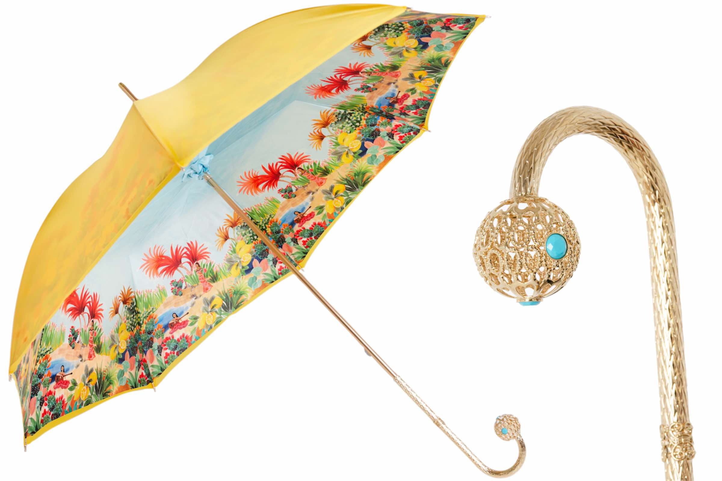 Hawaiian Umbrella – Exotic Elegance with Jeweled Brass Handle