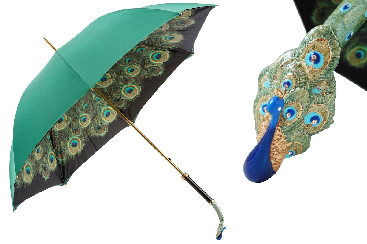 Luxury Peacock Umbrella, Double Cloth – Manual Opening