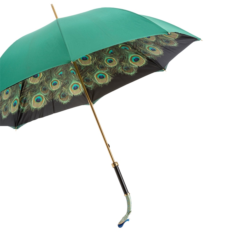 Luxury Peacock Umbrella, Double Cloth – Manual Opening