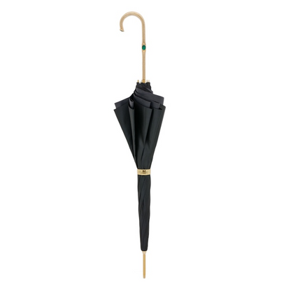 Stylish Black Double Cloth Umbrella with Peacock Interior