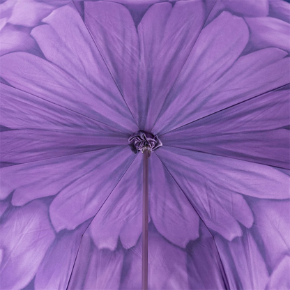 Chic Purple Dahlia Umbrella – Double Cloth, Manual Opening