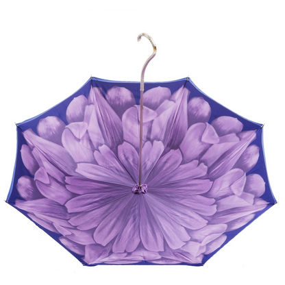 Chic Purple Dahlia Umbrella – Double Cloth, Manual Opening