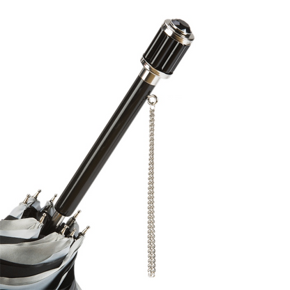 Unique Silver Dahlia Double Cloth Umbrella – Handmade in Italy