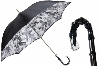 Elegant Designer Black Canopy Umbrella – Classic Italian Design