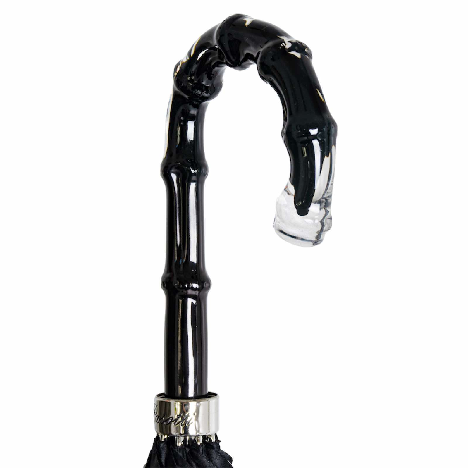 Elegant Designer Black Canopy Umbrella – Classic Italian Design