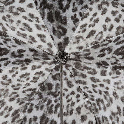 Luxury Black and White Animalier Umbrella with Silver Skull Handle