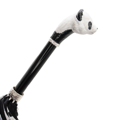 Panda Umbrella with Polka Dots – Manual Opening, Enameled Brass Handle