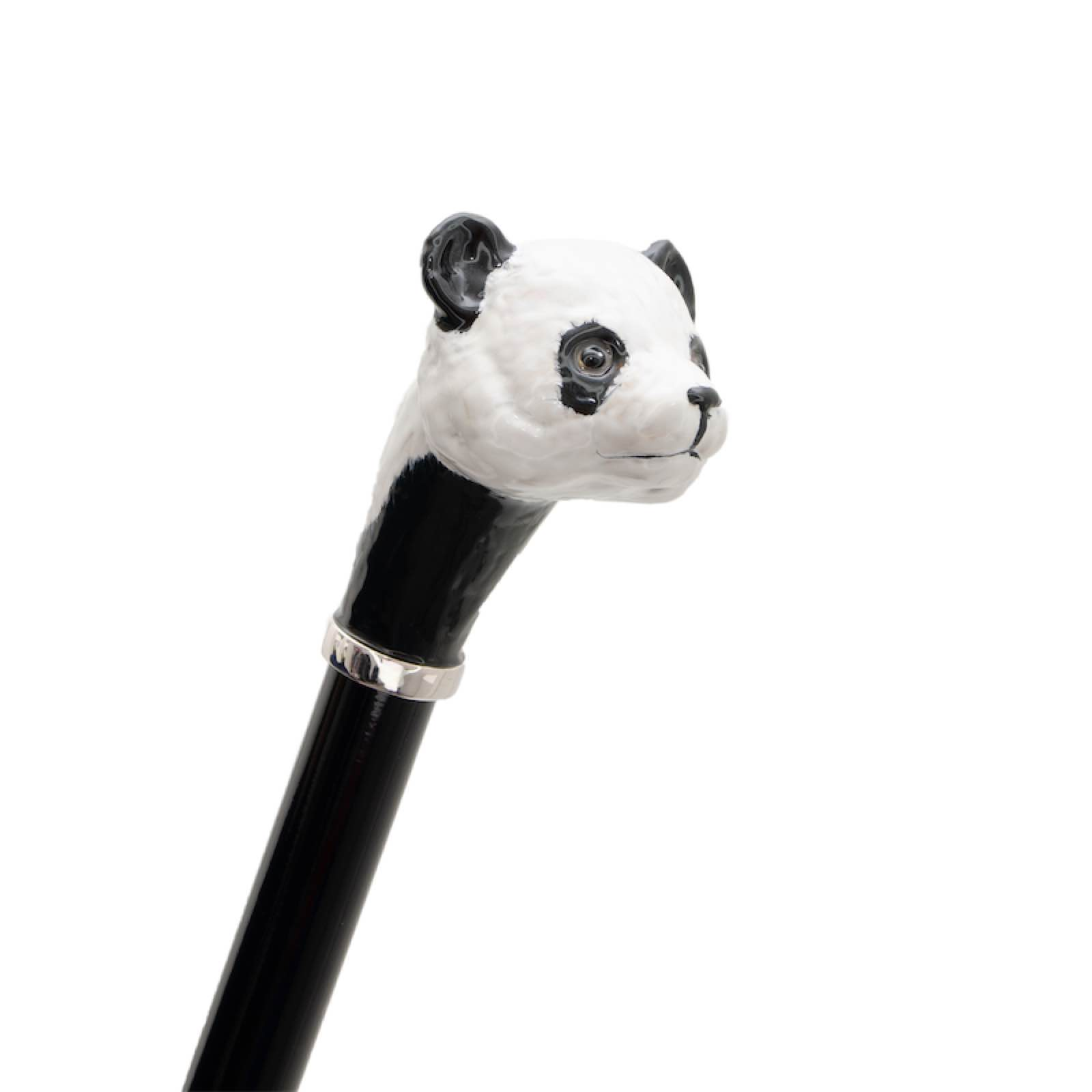 Panda Umbrella with Polka Dots – Manual Opening, Enameled Brass Handle