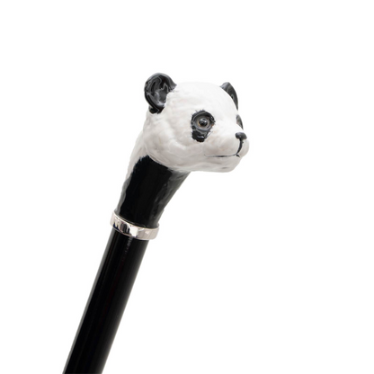 Panda Umbrella with Polka Dots – Manual Opening, Enameled Brass Handle