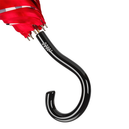 Bright Red Polka Dots Umbrella – Double Cloth with Swarovski Handle