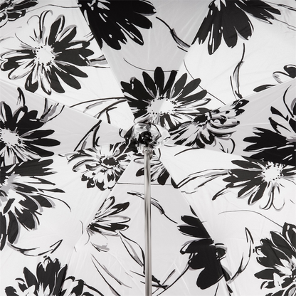 Black Sunflowers Modern Umbrella, Double Cloth – Handmade in Italy