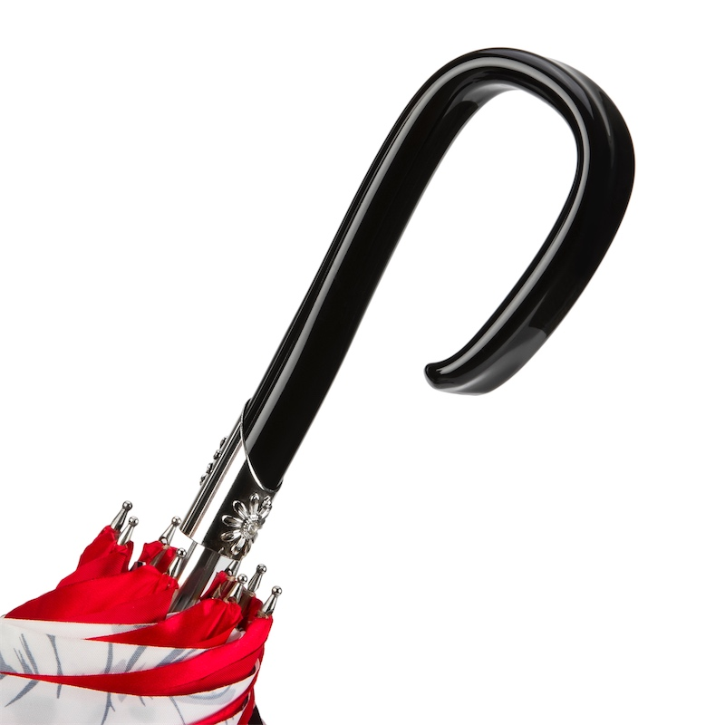 Black Sunflowers Modern Umbrella, Double Cloth – Handmade in Italy