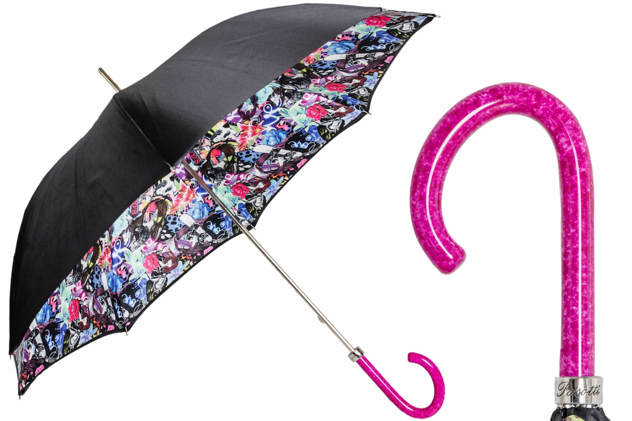 Acetate Handle Pink Handle Umbrella – Handmade in Italy