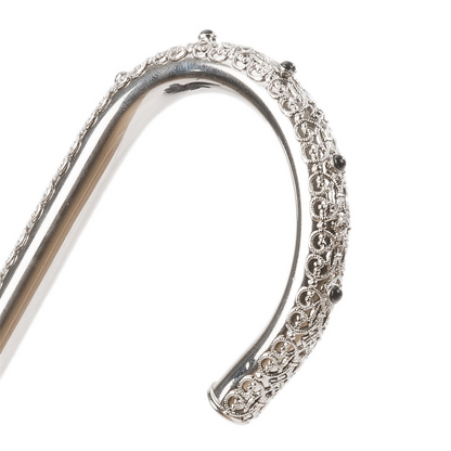 Beautiful Italian Umbrella with Jeweled Metal Handle