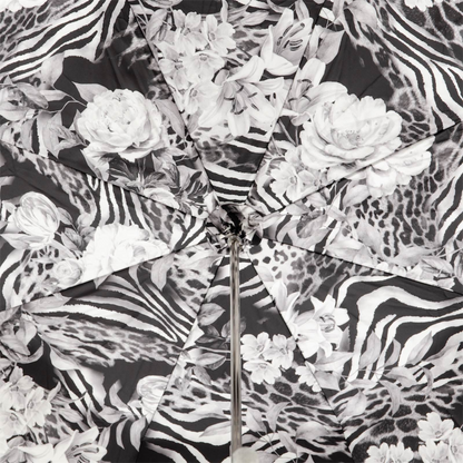 Luxury Italian Handcrafted Umbrella with Silver Rose Accents