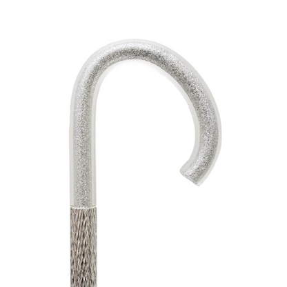 Luxury Italian Handcrafted Umbrella with Silver Rose Accents