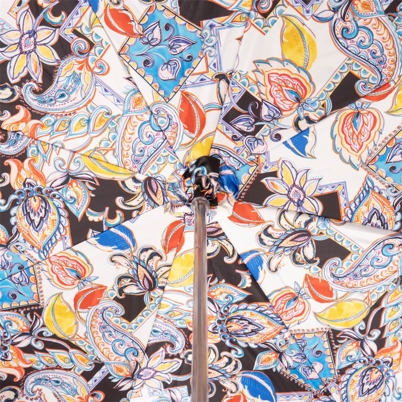 Sicilian Head Enameled Brass Handle Manual Opening Luxury Umbrella