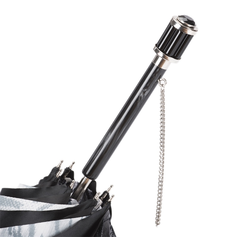 Black and White Animalier Umbrella, Double Cloth – Manual Opening
