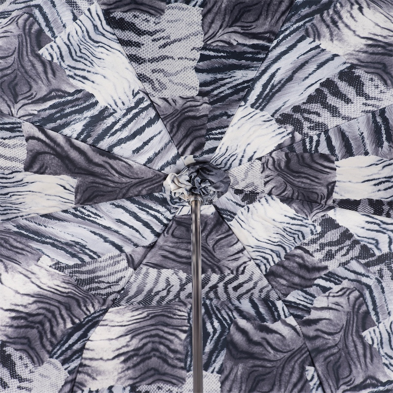 Black and White Animalier Umbrella, Double Cloth – Manual Opening