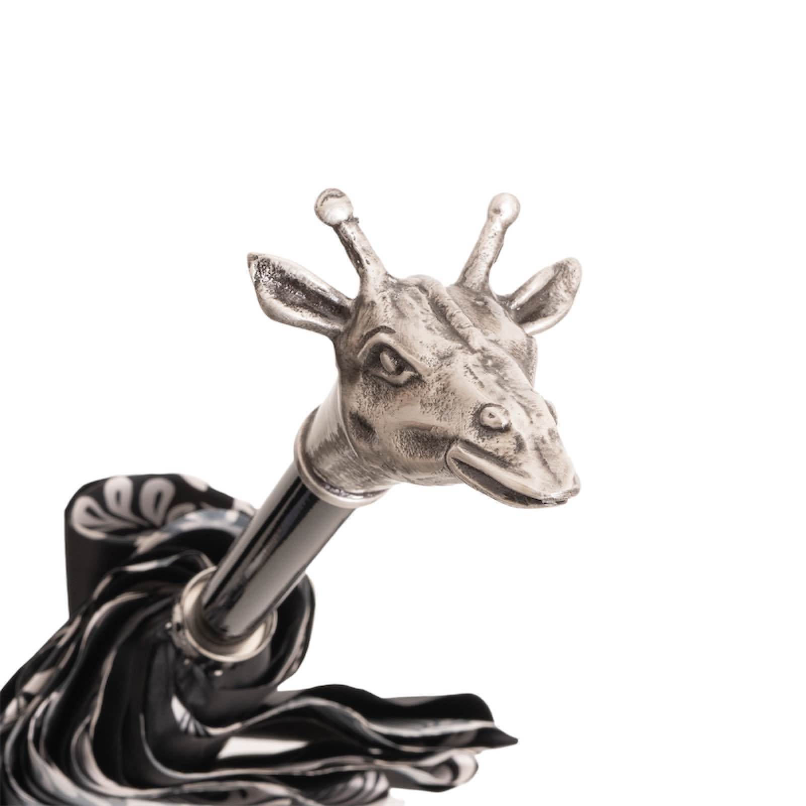 Vintage Giraffe Print Umbrella with Aluminum Handle, Handmade in Italy