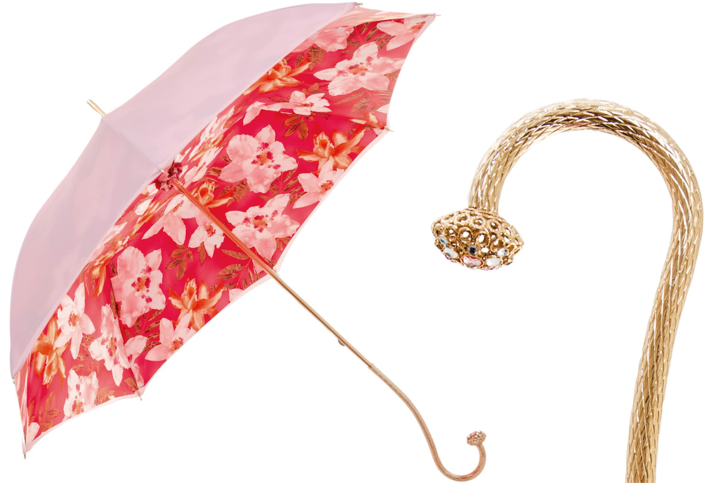 Orchidea Rosa Umbrella – Manual Opening, Handmade in Italy