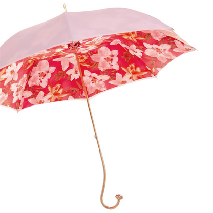 Orchidea Rosa Umbrella – Manual Opening, Handmade in Italy
