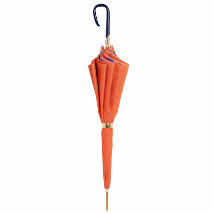 Designer Chic Orange Umbrella with Flowers – Handmade in Italy