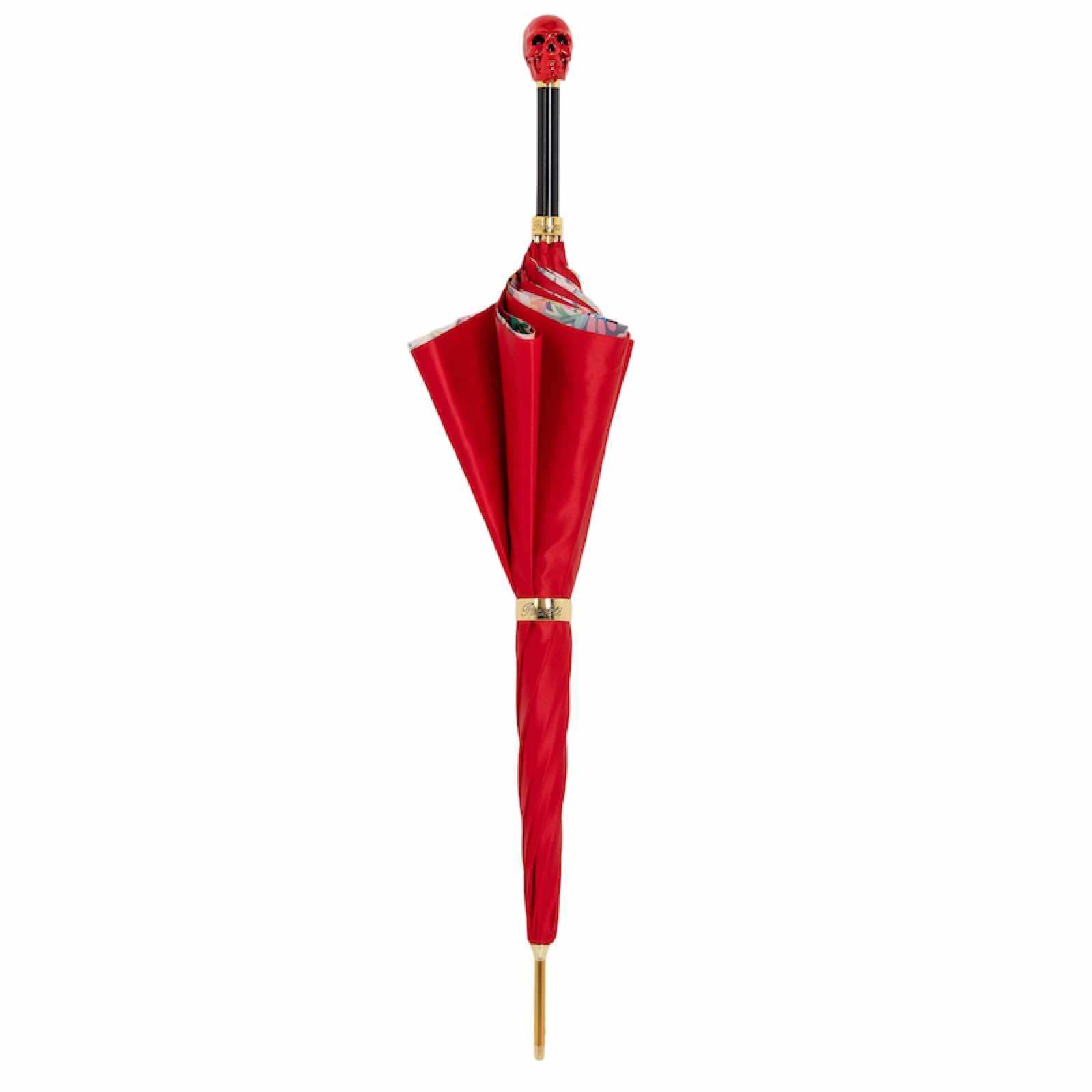 Red Skull Luxury Umbrella with Resin Handle – Handmade in Italy