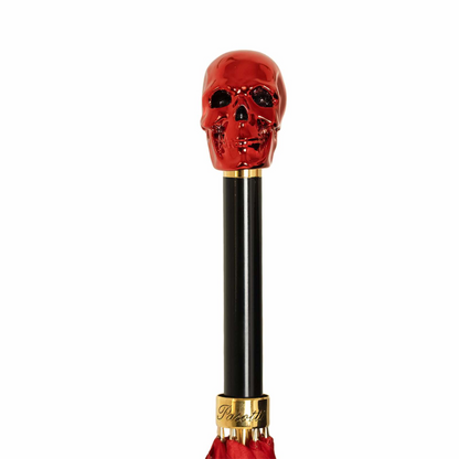Red Skull Luxury Umbrella with Resin Handle – Handmade in Italy