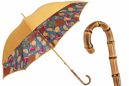 Bamboo Handle Fruit Pattern Umbrella – Manual Opening