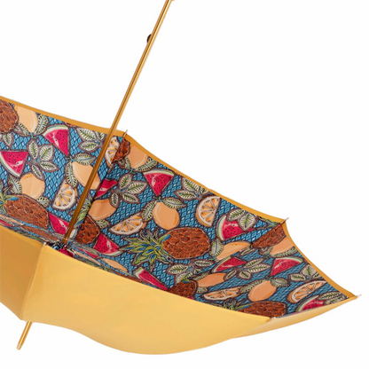 Bamboo Handle Fruit Pattern Umbrella – Manual Opening