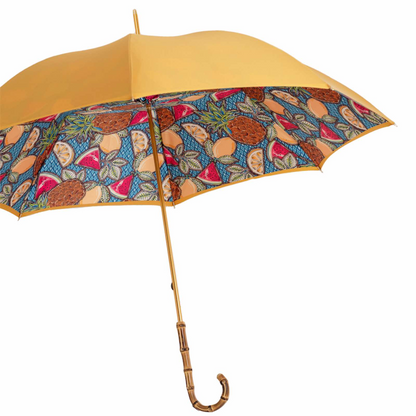 Bamboo Handle Fruit Pattern Umbrella – Manual Opening