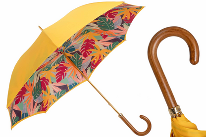 Yellow Tropical Umbrella – Manual Opening, Handmade in Italy