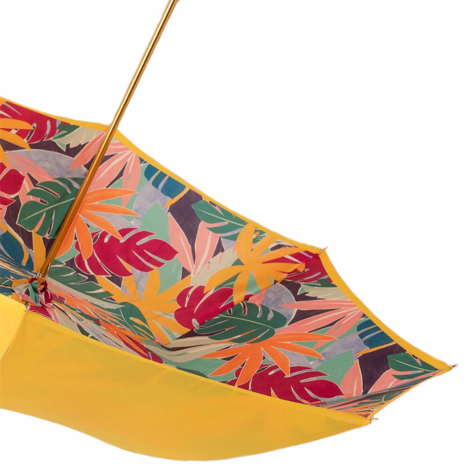 Yellow Tropical Umbrella – Manual Opening, Handmade in Italy