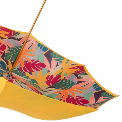 Yellow Tropical Umbrella – Manual Opening, Handmade in Italy