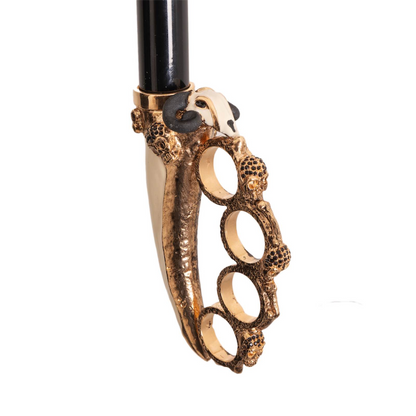 Enameled Brass Handle Manual Opening Knuckleduster Luxury Umbrella